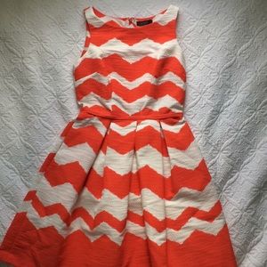 The Limited orange and white retro style dress